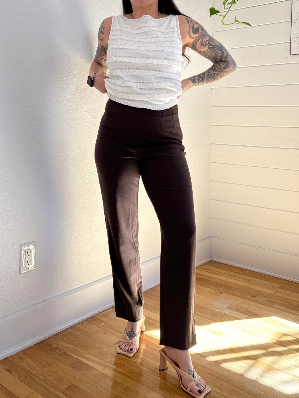 Piazza Sempione Sophie wide leg wool blend pants